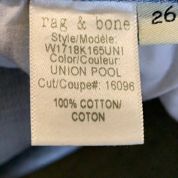 Rag‎ & Bone Women's Marilyn High Waist Distressed Raw Hem Jeans In Union Size 26 - Picture 11 of 15